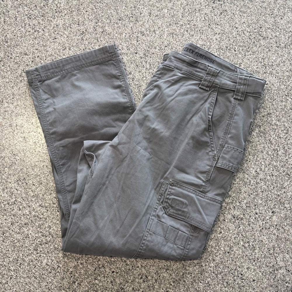 Duluth Cool Max Flex Firehose Relaxed Fit Cargo Pants Mens 38x30 Grey